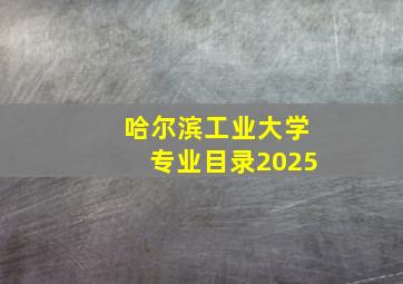 哈尔滨工业大学专业目录2025