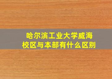 哈尔滨工业大学威海校区与本部有什么区别