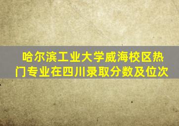 哈尔滨工业大学威海校区热门专业在四川录取分数及位次