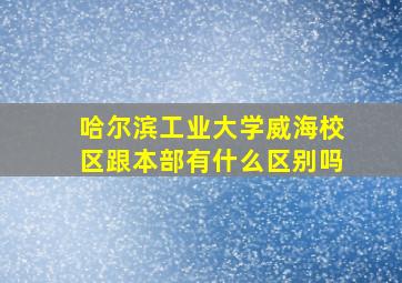 哈尔滨工业大学威海校区跟本部有什么区别吗