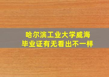 哈尔滨工业大学威海毕业证有无看出不一样