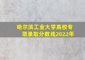 哈尔滨工业大学高校专项录取分数线2022年