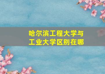 哈尔滨工程大学与工业大学区别在哪