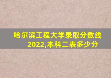 哈尔滨工程大学录取分数线2022,本科二表多少分