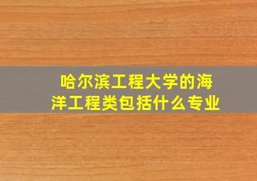 哈尔滨工程大学的海洋工程类包括什么专业