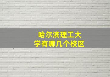 哈尔滨理工大学有哪几个校区