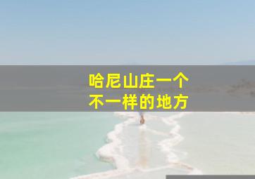 哈尼山庄一个不一样的地方