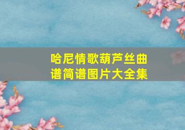 哈尼情歌葫芦丝曲谱简谱图片大全集