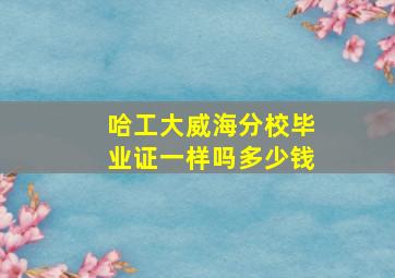 哈工大威海分校毕业证一样吗多少钱