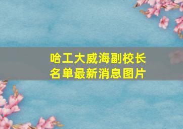 哈工大威海副校长名单最新消息图片