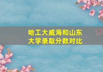 哈工大威海和山东大学录取分数对比