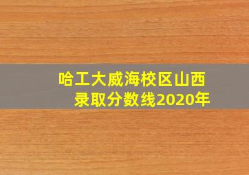 哈工大威海校区山西录取分数线2020年