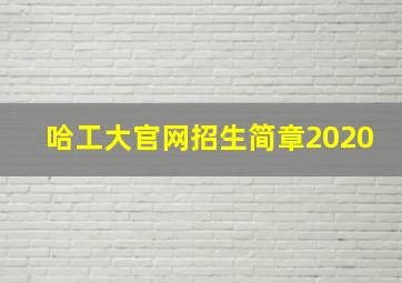 哈工大官网招生简章2020