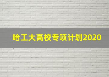 哈工大高校专项计划2020