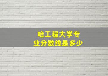 哈工程大学专业分数线是多少