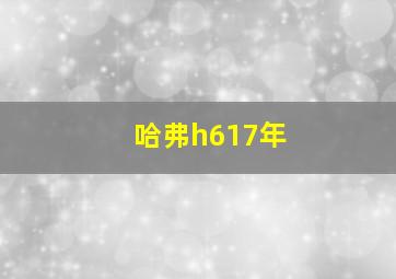 哈弗h617年