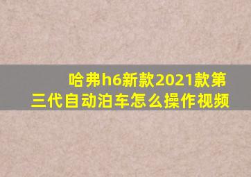 哈弗h6新款2021款第三代自动泊车怎么操作视频