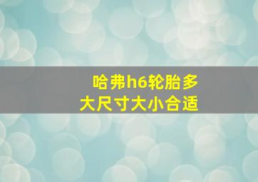 哈弗h6轮胎多大尺寸大小合适