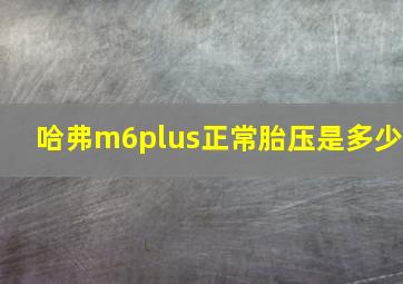 哈弗m6plus正常胎压是多少