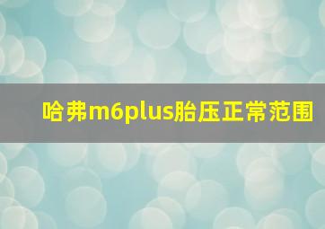 哈弗m6plus胎压正常范围