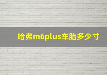 哈弗m6plus车胎多少寸