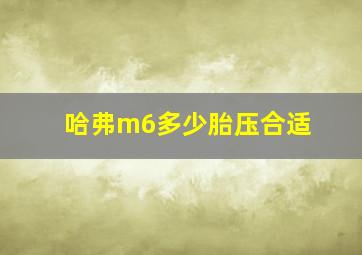 哈弗m6多少胎压合适