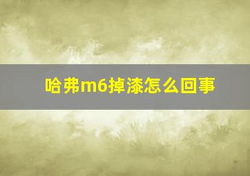 哈弗m6掉漆怎么回事