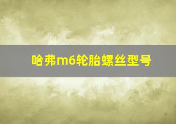 哈弗m6轮胎螺丝型号