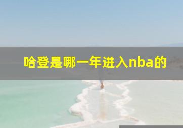 哈登是哪一年进入nba的