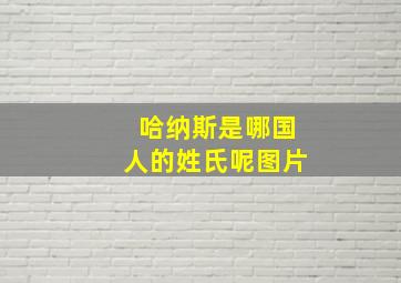 哈纳斯是哪国人的姓氏呢图片