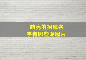 响亮的招牌名字有哪些呢图片