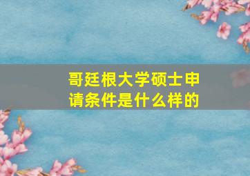 哥廷根大学硕士申请条件是什么样的