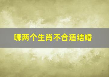 哪两个生肖不合适结婚