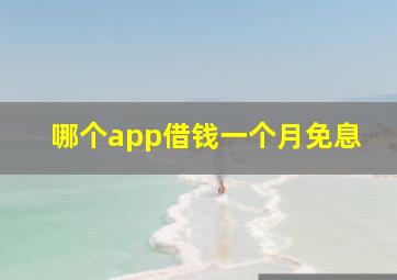 哪个app借钱一个月免息