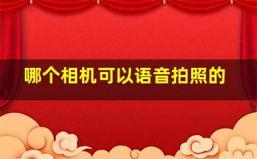 哪个相机可以语音拍照的