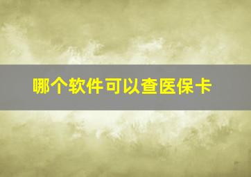 哪个软件可以查医保卡