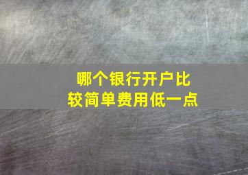 哪个银行开户比较简单费用低一点