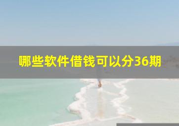 哪些软件借钱可以分36期