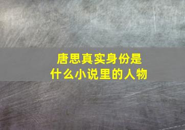 唐思真实身份是什么小说里的人物