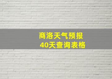 商洛天气预报40天查询表格