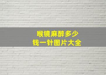 喉镜麻醉多少钱一针图片大全