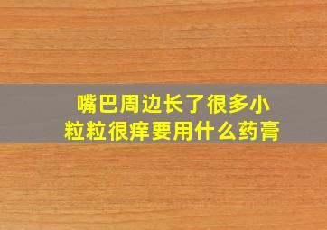 嘴巴周边长了很多小粒粒很痒要用什么药膏