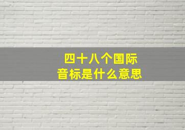 四十八个国际音标是什么意思