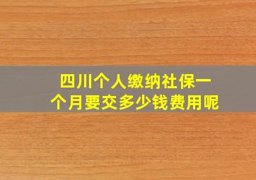 四川个人缴纳社保一个月要交多少钱费用呢