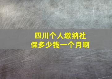 四川个人缴纳社保多少钱一个月啊