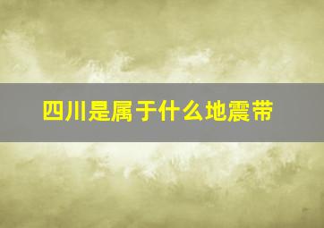 四川是属于什么地震带