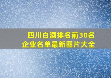 四川白酒排名前30名企业名单最新图片大全