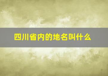 四川省内的地名叫什么