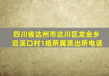 四川省达州市达川区龙会乡沿溪口村1组所属派出所电话