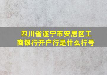 四川省遂宁市安居区工商银行开户行是什么行号